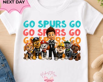 Spurs Toddler Shirt, Go Spurs Go Kids Tee, Basketball Puppy Shirt, San Antonio Game Day Shirt, Cute Toddler Basketball Tee