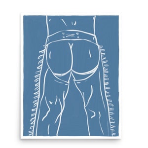 Chaps in the Wind - Blauw - Gay Painting Art Print - L. Hady