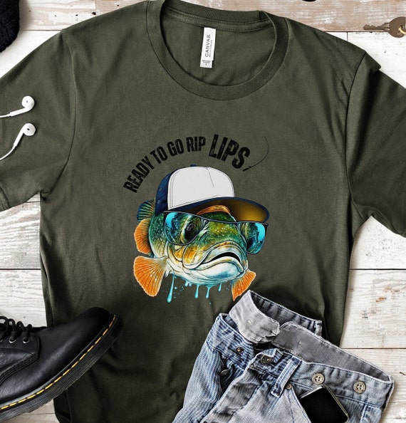 Bass Fishing Shirt, Fisherman, Fisher, Bass Fishing, Ripping Lips