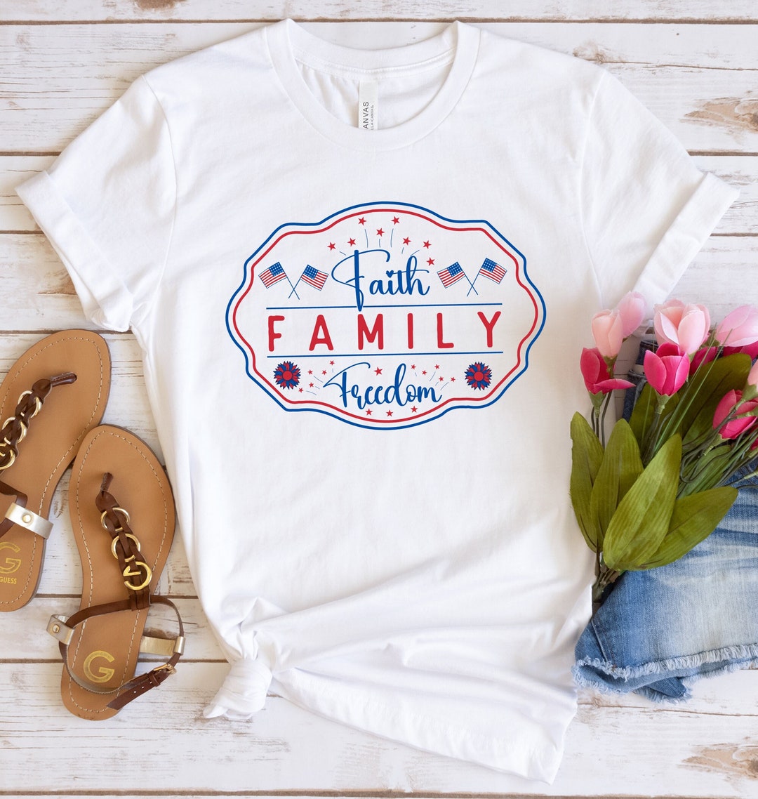 Faith Family Freedom Shirt 4th of July Shirt Vintage July - Etsy