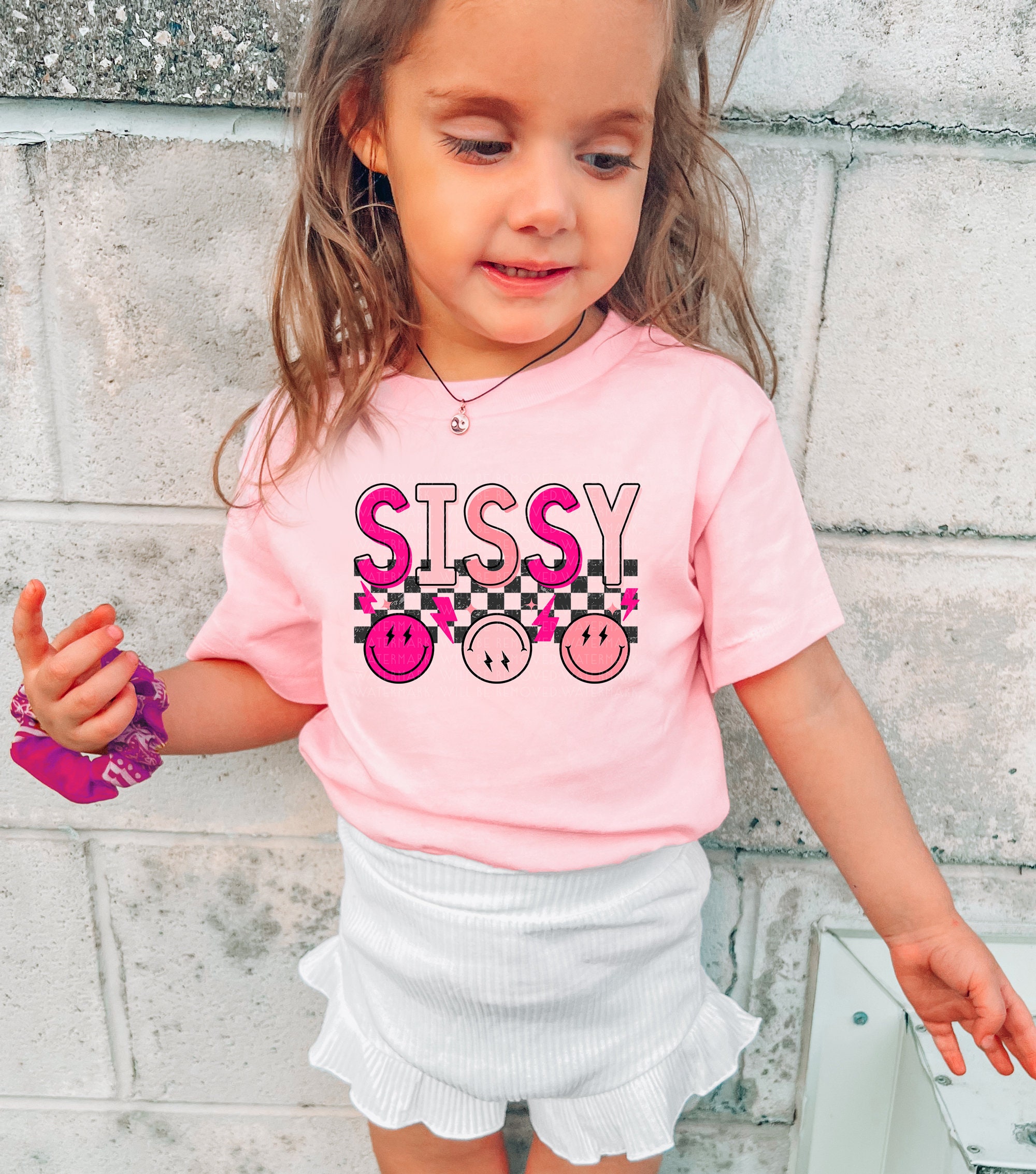 sissy kid Sissy Shirt Sissy Kids Tshirt Little Girl Toddler Shirt Retro Smiley Face  Siblings Sissy Checkered Sweatshirt Pink Toddler Tee Sibling Shirt - Etsy