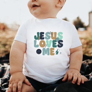 Jesus Loves Me Toddler Shirt Christian Kids Shirt Bible School Toddler Tee Jesus Loves Me T-Shirt Catholic Church Clothing Religious Tee
