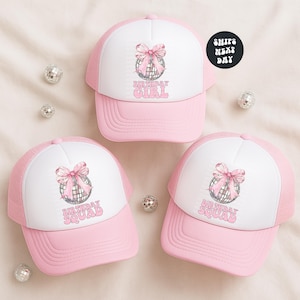 Disco Birthday Girl Trucker Hat Birthday Squad Hats Matching Birthday Party Foam Trucker Hats Coquette Disco Birthday Party Hats For Women