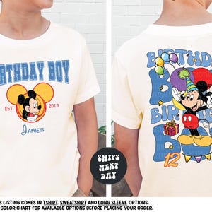 Custom Mickey Birthday Boy Shirt Disney Birthday Boy Sweatshirt Personalized Birthday Shirt Mickey Birthday Toddler Shirt Cute Birthday Tee