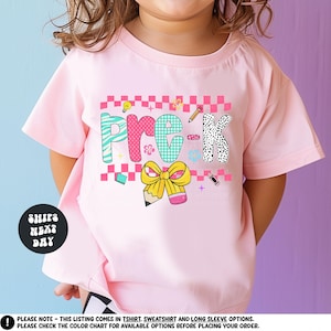 PRE-K Shirt Back To School Shirt For Girls Happy First Day of School Shirt Kids Pre-K Back to School Shirts Teacher Back To School Shirt
