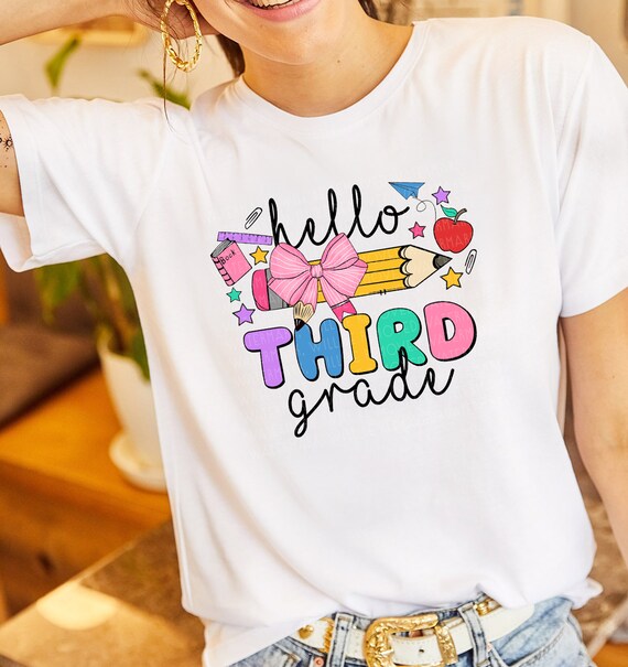 Hello Third Grade Cute T-Shirt 3rd Grade Back To School Hello Third Grade Cute T-Shirt 3rd Grade Back To School