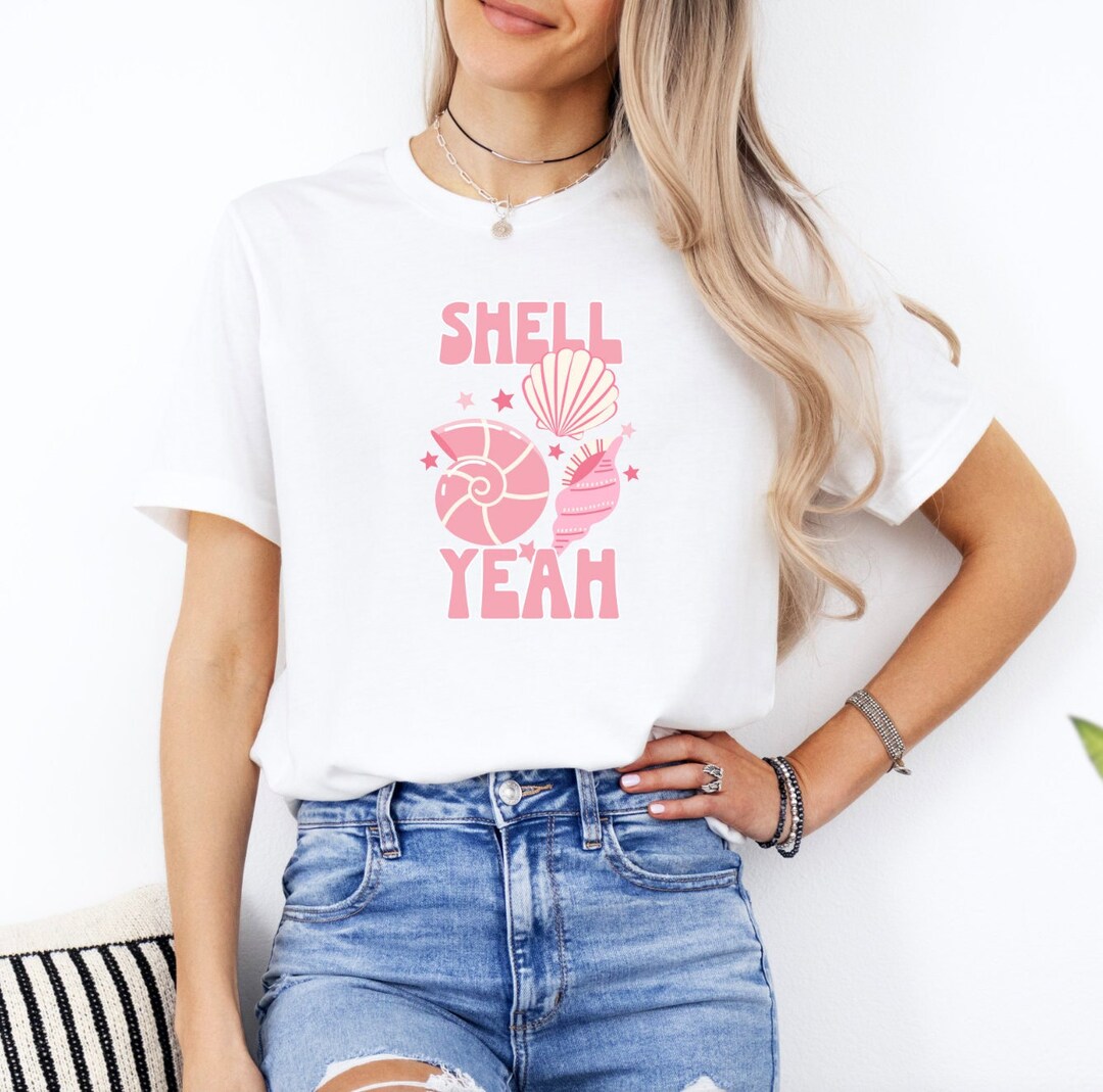 Shell Yeah Tropical Summer Shirt Beach Shirts for Women Vacation Shirt ...