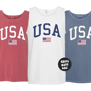 USA Flag Tank Top 4th of July Shirt USA Flag Jersey Tank USA Comfort Colors® Tank Top Fourth Of July Independence Day Retro America Tank Top