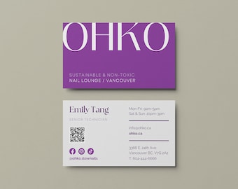 Editable Business Card Template, Minimalist Skin Clinic Branding | Canva Digital Download