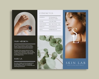 Editable Trifold Brochure Template, Corporate Marketing Flyer (Digital Download)