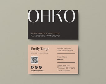 Minimalist Business Card Template, Modern Professional Design (Digital Download)