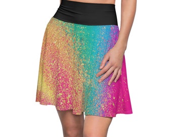 Color Splash AI Art Women's Skater Skirt