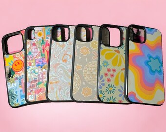 Étuis pour iPhone, accessoires de téléphone tendance, plus de 40 motifs au choix, coques d'iPhone à fleurs, coque esthétique groovy, étuis de téléphone Y2k