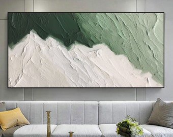 Minimalistisches Strand-Ölgemälde auf Leinwand, ursprüngliche abstrakte große Wandkunst, Textur-Ozeanwellenmalerei, kundenspezifische Wabi-Sabi-Wanddekoration Wohnzimmer