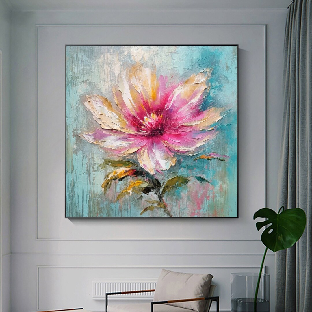 Original Flower Oil Painting on Canvas Extra Large Wall Art - Etsy