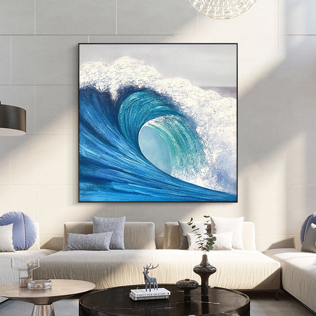 Abstract Ocean Wave Oil Painting on Canvas Large Wall Art - Etsy