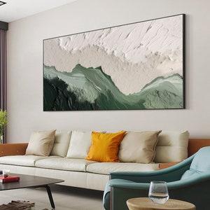 Abstract Minimalist Beach Oil Painting on Canvas,Original Large Wall Art,Texture Ocean Wave Painting,Custom Wabi-Sabi Wall Decor Living Room