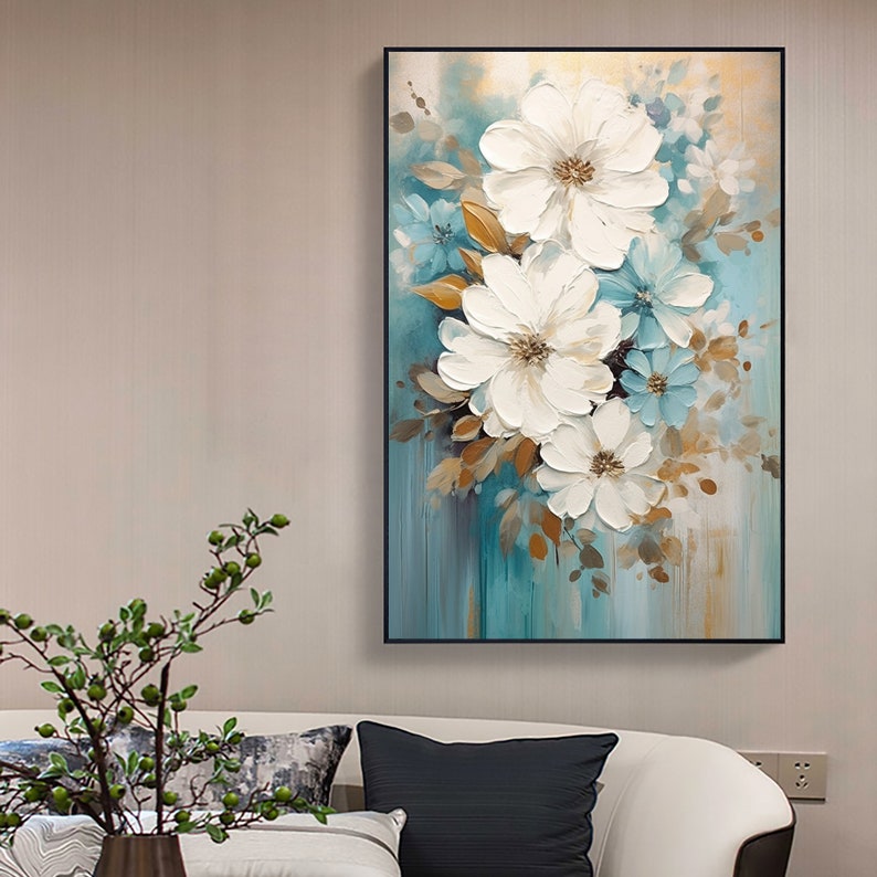 Large Original Flower Oil Painting on Canvas Canvas Wall Art - Etsy