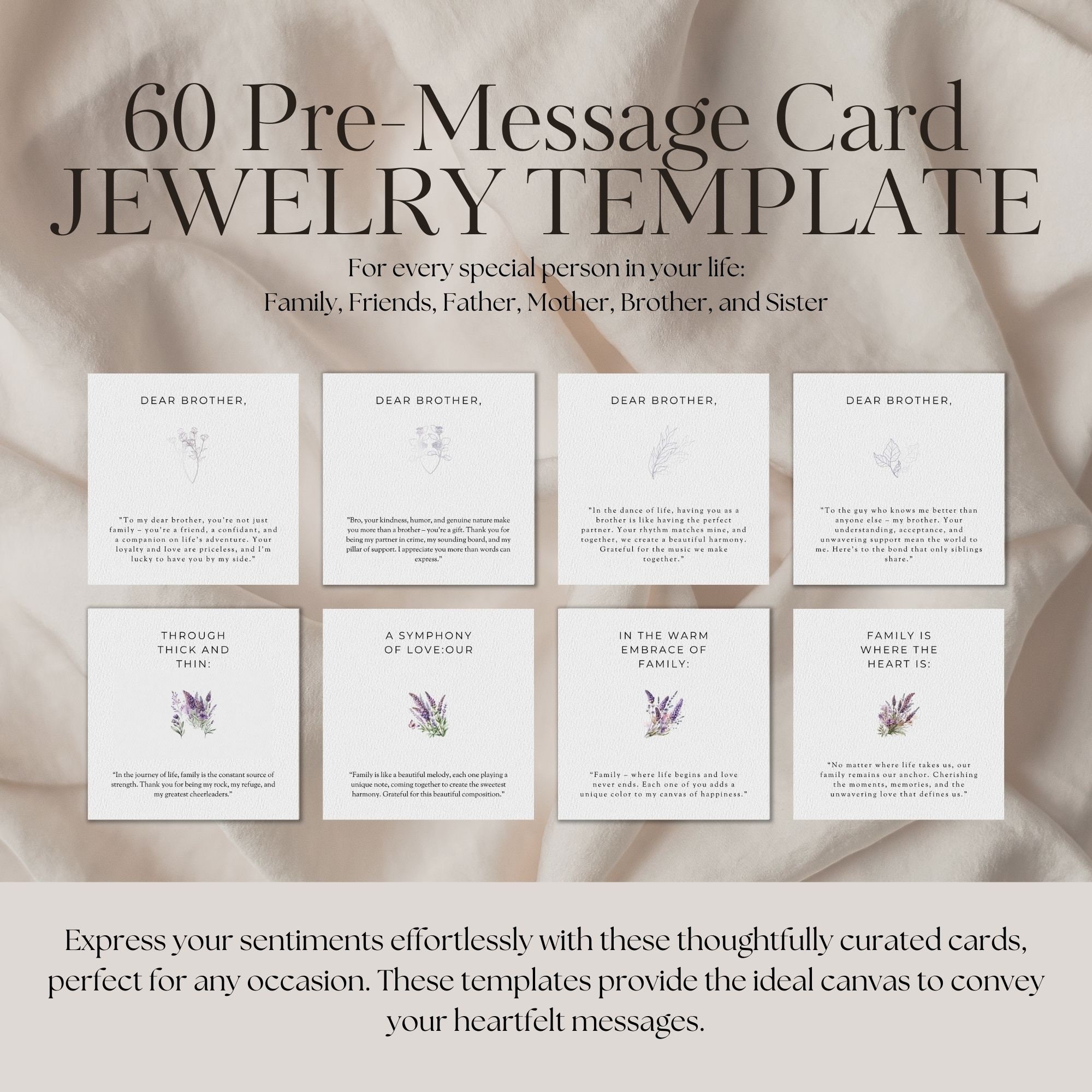 Jewelry Message Card Template - Editable Canva Cards (digital Download ...