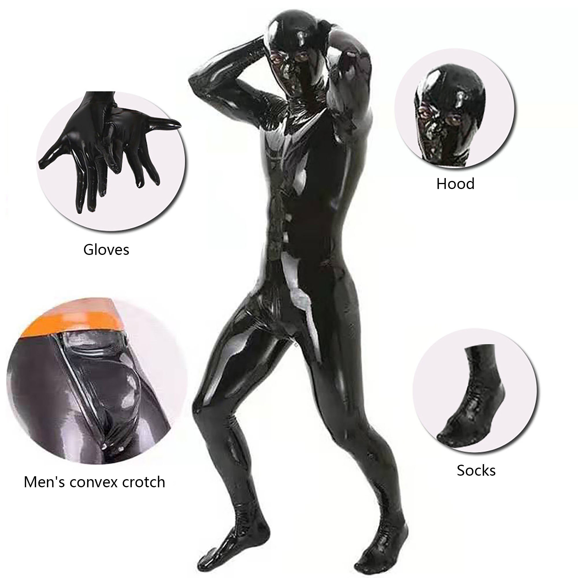 Schwarzer Latex Catsuit für Männer AnpassbarLatex Body Etsy.de