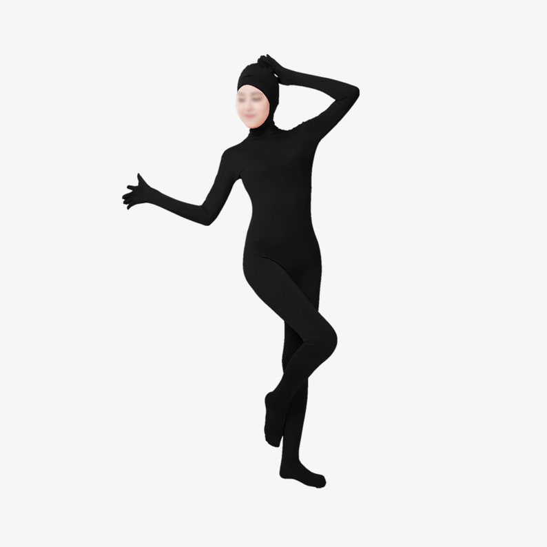 Cosplay Open Face Zentai Suit Full Bodysuit Back Zipper Etsy
