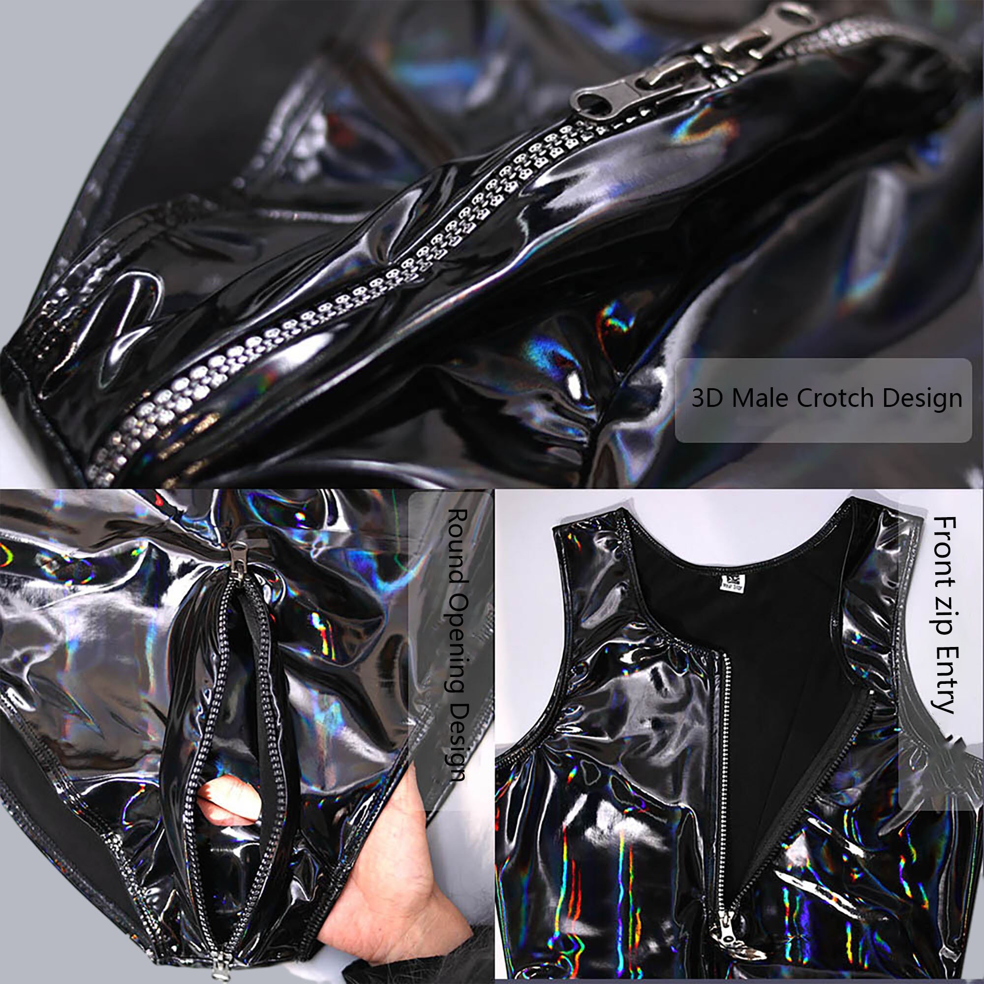 Black Latex Bodysuit for Men Customizable,shiny Wetlook Colorful Gloss