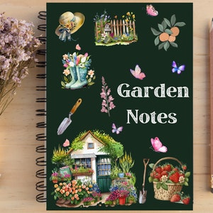 Garden Journal Spiral Notebooks Gift for Gardener Gift for Flower Garden Book Natural Journal Daily Planner Botanical Notebook Gift for her