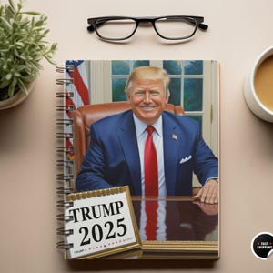 Trump Notebook 2025, Trump Spiral Notebook, Trump Journal, Donald Trump Gift, Trump valentine Gift, Trump supporter gift, Trump maga