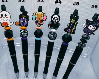 Bolígrafo con cuentas de Halloween, regalo para ella, regalo para él, regalo para el maestro, bolígrafo con cuentas, regalo de calentamiento de oficina, bolígrafo con cuentas de miedo, bolígrafos hechos a medida