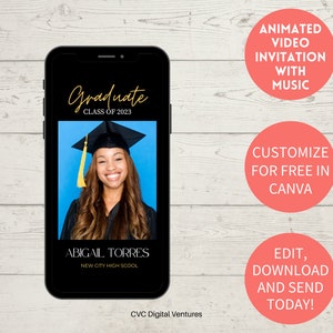 Graduation Invitation Message, Graduation Invitation Template 2023, Grad Party Invite, Invitation Text Message, Smartphone invite