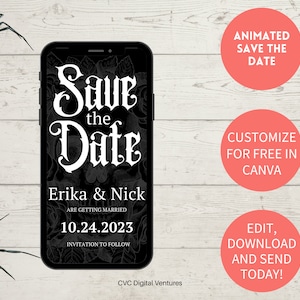 Gothic Wedding Save the Date Video: DIY Editable Template