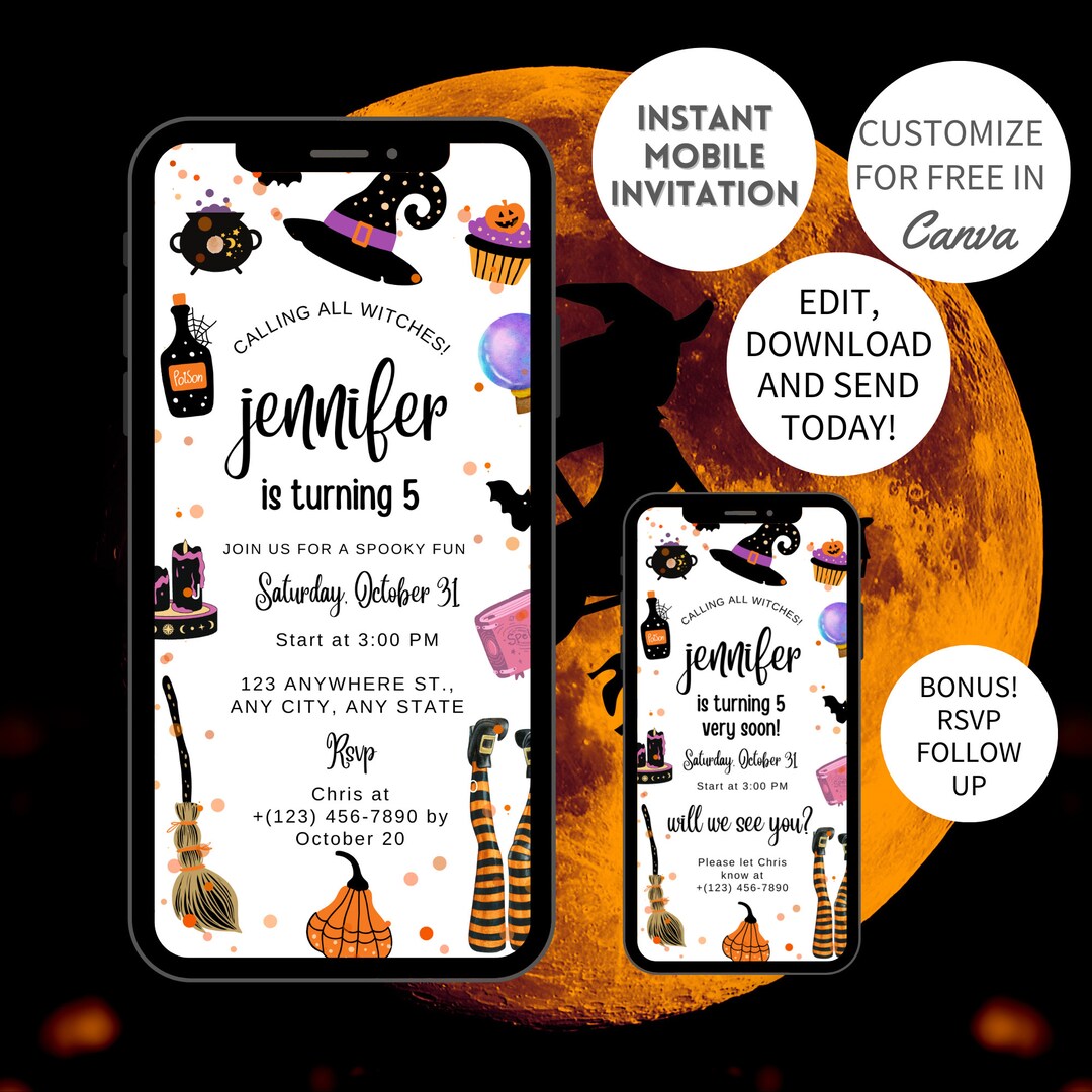 Witch Hat Invitation Witch Invitation Black Witch Hat Wicked Witch Witch Hat Invitation Witch Invitation Black Witch Hat Wicked Witch