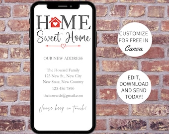 Editable Moving Announcement: Digital Postcard Template