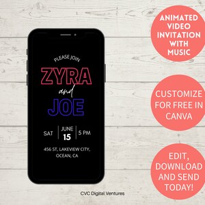 4th of July Gender Reveal Invite, Summer Gender Reveal, Smartphone invite, Gender Reveal Video Invitation Template Animated Invitation