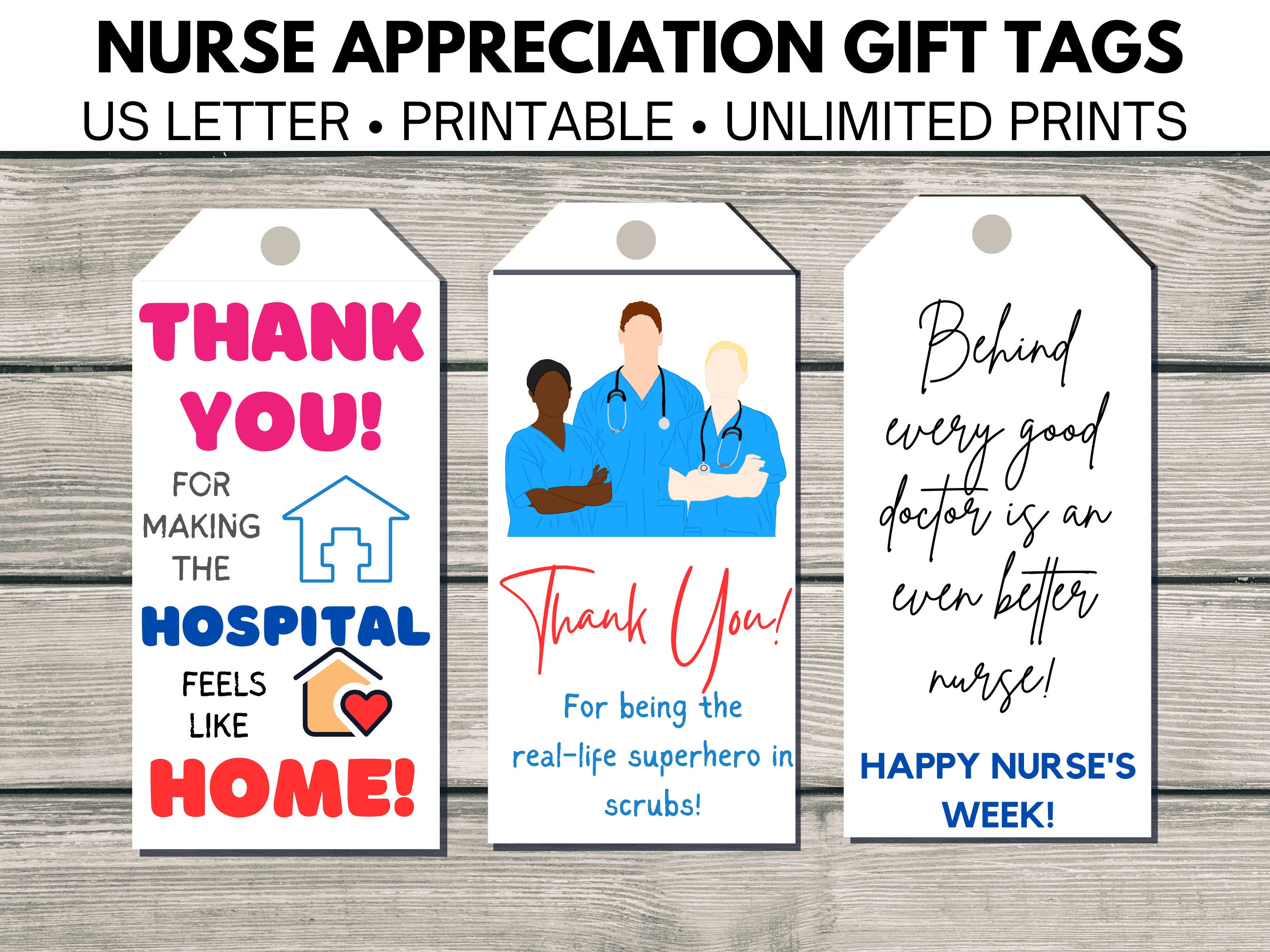 Nurse Appreciation Gift Tag Printable, Nurse Appreciation Week Diy ...