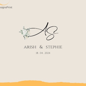 Custom Wedding Monogram Logo Couple Initials logo Personalized Wedding Logo Bride Groom Monogram Wedding Branding Couple Monogram-AS001