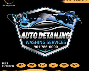 Auto Detailing Business Logo Design, Car Wash Logo, Automotive Logo, Mobile Detailing Logo, Car Detailing Logo, Custom car logo premade logo