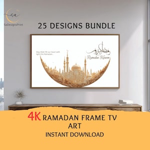 Ramadan Kareem Samsung Frame TV Art Bundle | 25 Islamic Digital Wall Art 4K | Ramadan Mubarak TV Screensaver JPG tv wallpaper display