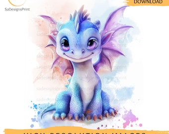 Baby Dino Clipart Bundle | Cute Dinosaurs | Whimsical Watercolor Dino Illustrations | High-Quality JPG | Printable for Crafts & Junk Journal