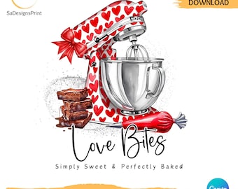 Bakery logo for baking business logo editable Canva template home bakers logo cake shop logo red baking logo brownie logo standing mixer