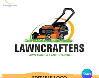 Editable Lawn Care Logo, Landscaping Business Branding (Digital Download)