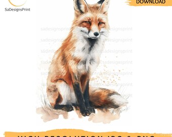 15 Fox Clipart Cute Woodland Animals PNG, Fluffy Watercolor Animal Clipart, Nursery Art, Scrapbook, Sublimation, Fox images, paper craft