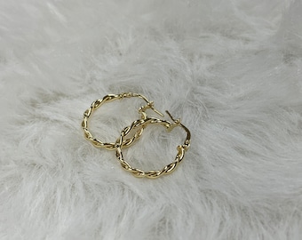 Small Twisted Hoop Earrings | Gold Plated | Silver |Jewelry |Modern Style | Stylish Accessory| Minimalist Hoop Earrings| Affordable| On Sale