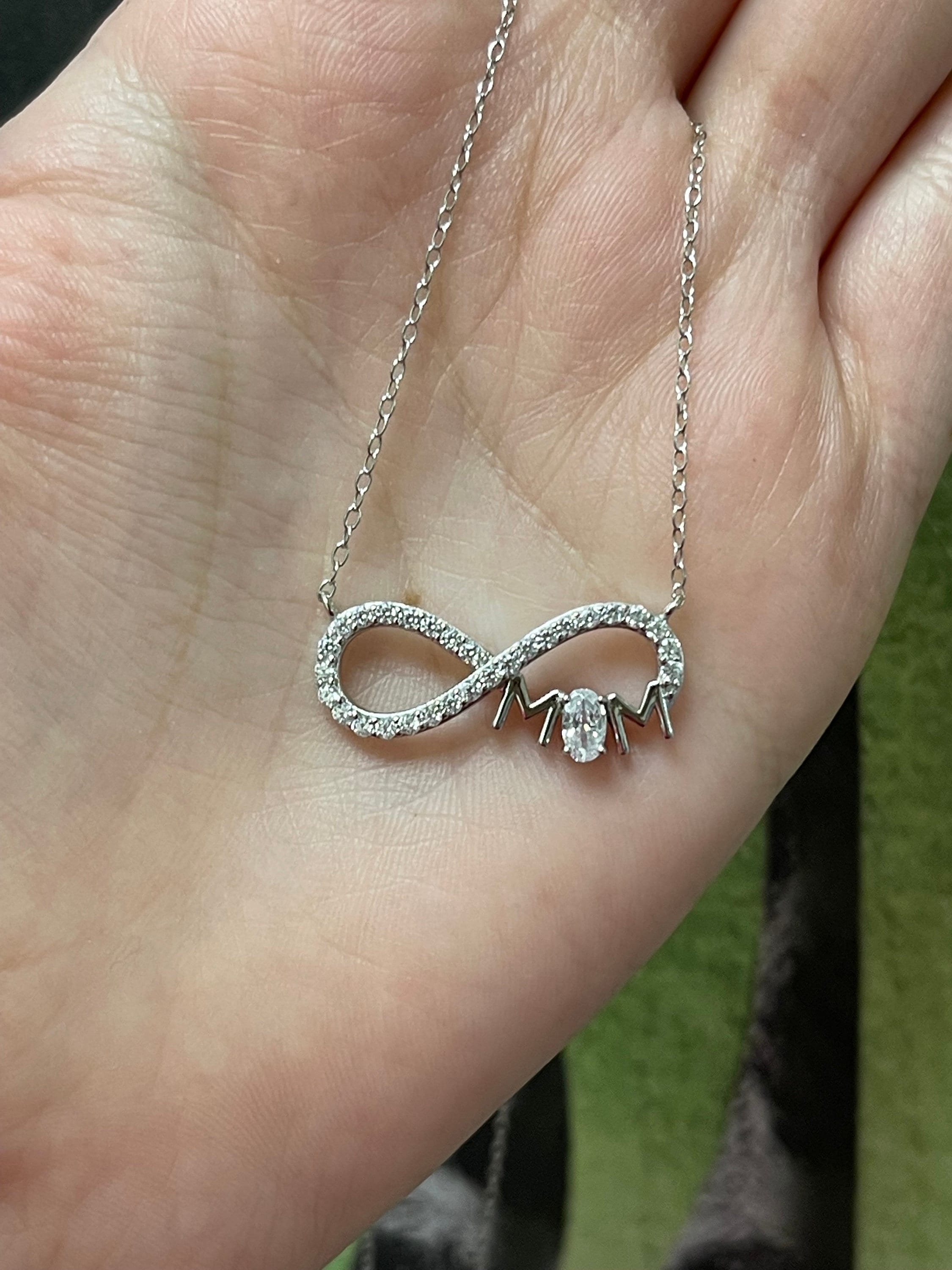 Collana mamma in argento sterling con ciondolo in zirconia cubica scintillante, collana a catena in argento da 18  - Italia