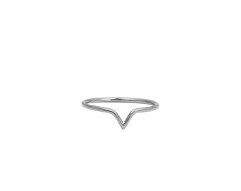 Sterling Silver V Band | Affordable Jewelry | Minimalist Style | Minimal Band | Stacking Ring | Stackable | Optional Gold Plating | Under 50