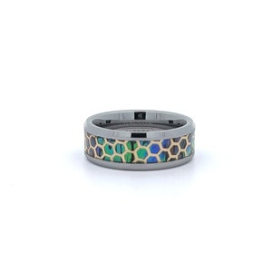 Honeycomb Mens Tungsten Band | Wedding Band |Engagement |Anniversary |Silver Color |Tungsten Carbide|Affordable | Resilient | Free Engraving