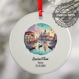 Venice, Italy, Ornament, Engagement, Married, Travel, Gift for Engaged Couple, Engagement Gift, Trip, Vacation Souvenir