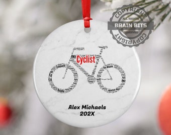 Cyclist Personalized Christmas Ornament