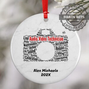 Audio Video Technician Personalized Christmas Ornament