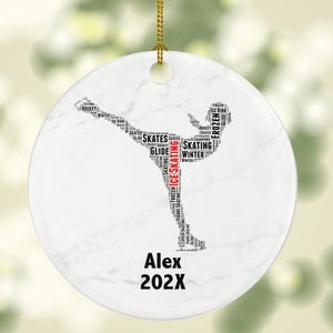 Personalized Ice Skating Christmas Ornament – Custom Skater Gift – Figure Skating Ornament – Winter Sports Holiday Keepsake